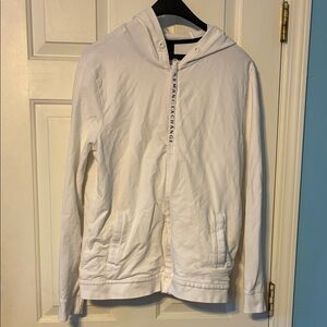 Armani Exchange Men's White Lightweight Hoodie
